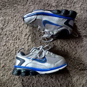 Nike Shox Turmoil 2 Athletic Running Sneakers Toddlers Sz 7.5 Gray/Blue PREOWNED